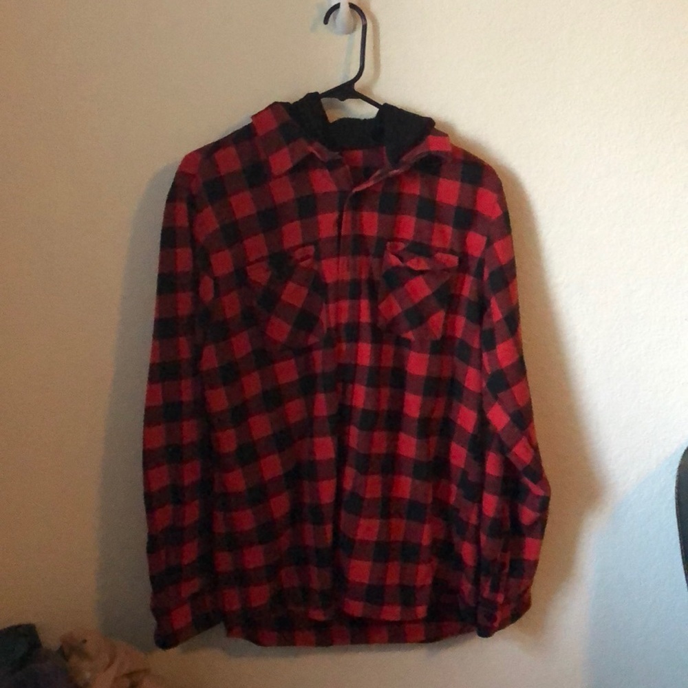 Red/black plaid sweater